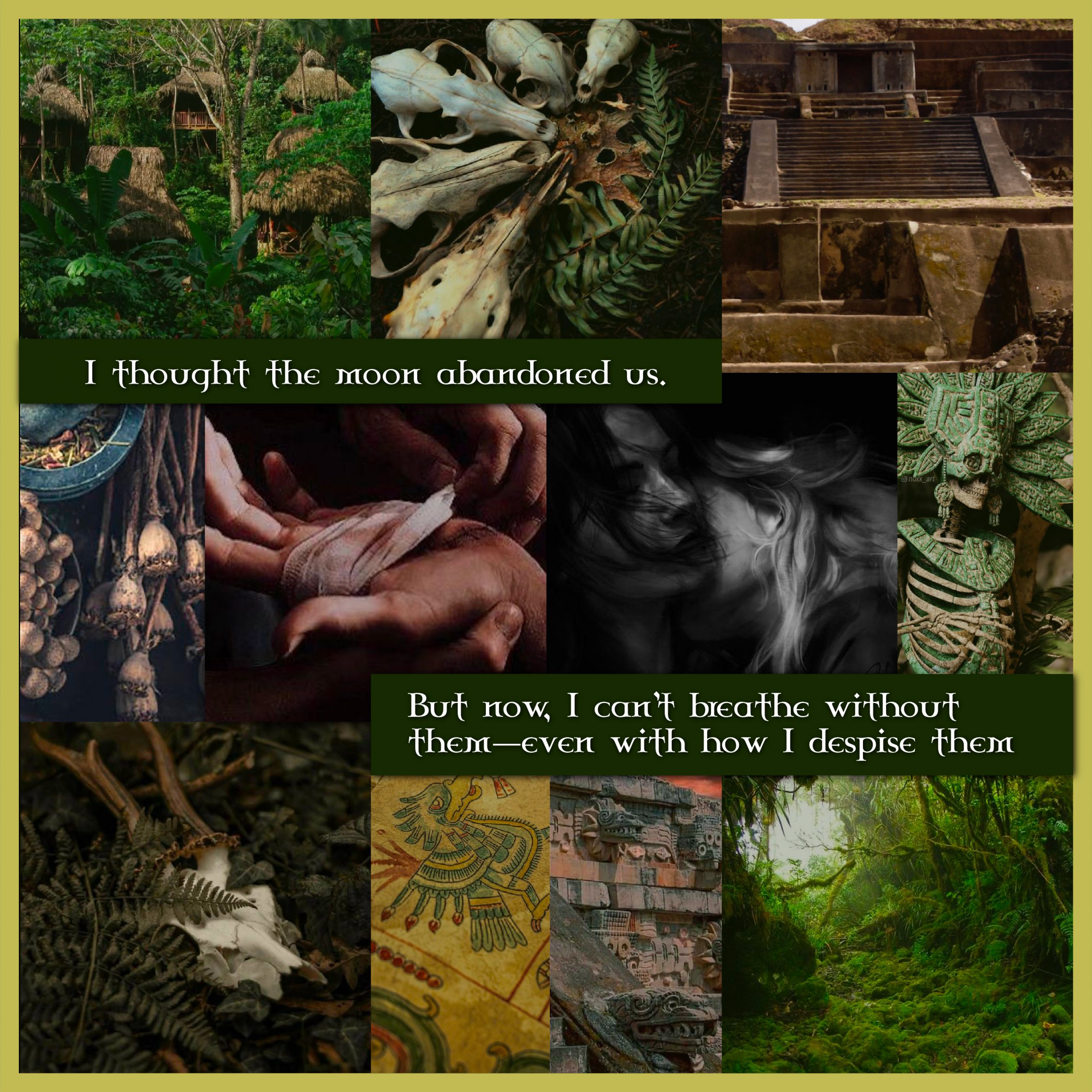 A moodboard for TO BECOME THE MOON.